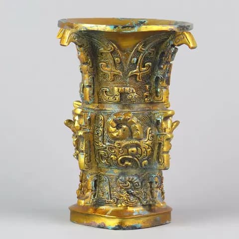 Gilt Bronze He Zun