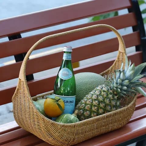 Faux-Rattan Carry Basket image 2