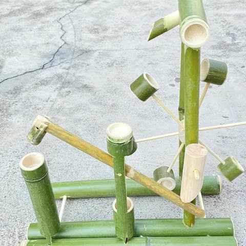 Handmade Bamboo Waterwheel Model image 2