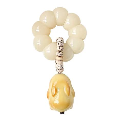 White Bodhi Root Prayer Bead Bracelet