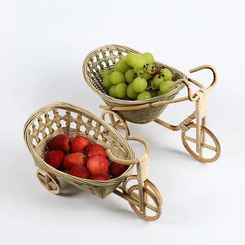 Bamboo Woven Tricycle Fruit Basket image 2