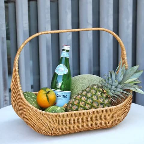 Faux-Rattan Carry Basket image 3