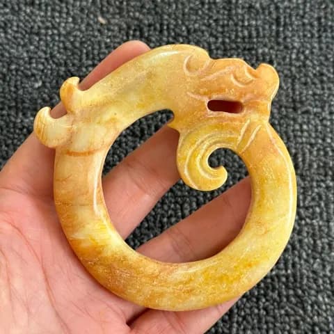 Xiuyan Jade Bi Disc Ornament