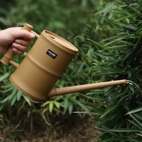 Faux-Bamboo Plastic Watering Can
