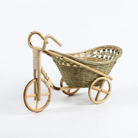 Bamboo Woven Tricycle Fruit Basket image 3