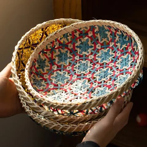 Colorful Willow Woven Storage Basket image 2