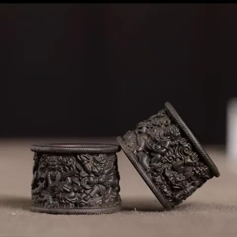 Agarwood Five Gods of Wealth Archer's Thumb Ring image 2