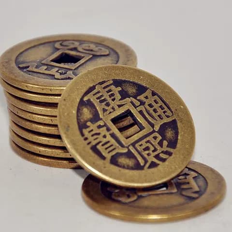 Solid Copper Five Emperors Coin Pendant image 2
