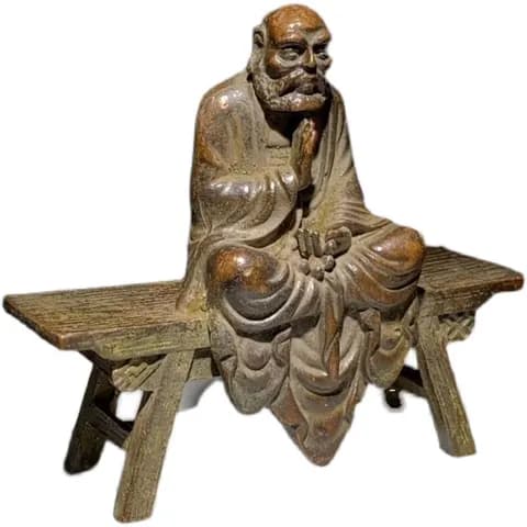 Red-Copper-Style Bodhidharma Statue Ornament image 3