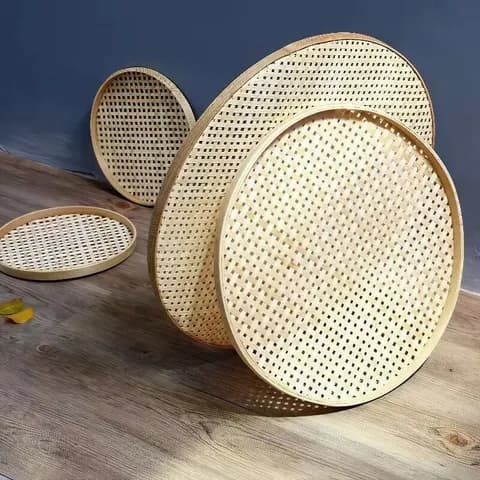Handmade Bamboo Woven Winnowing Basket image 3