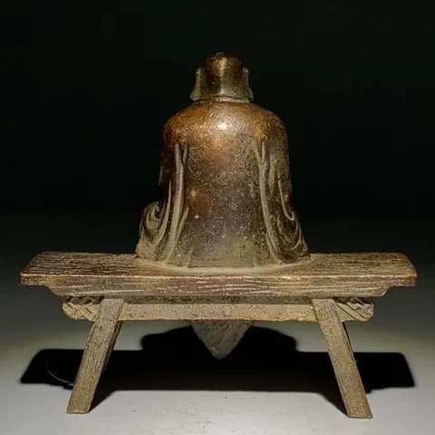 Red-Copper-Style Bodhidharma Statue Ornament image 2