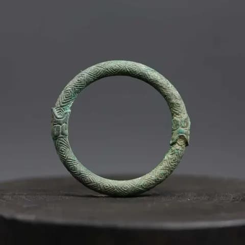 Copper Rope-Pattern Ring Coin