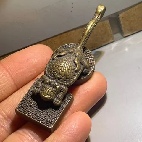 Solid Copper Dragon Turtle Seal image 2