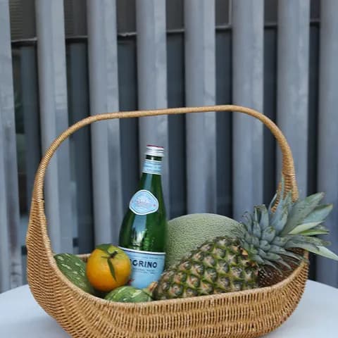 Faux-Rattan Carry Basket