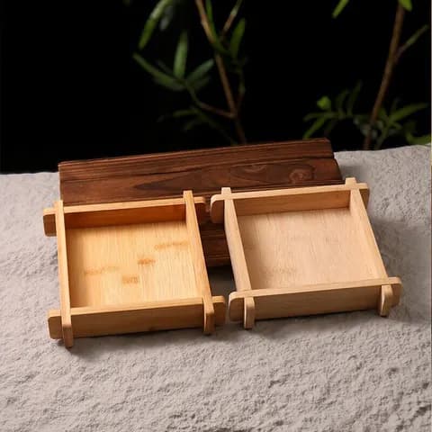 Bamboo and Wood Snack Plate image 3