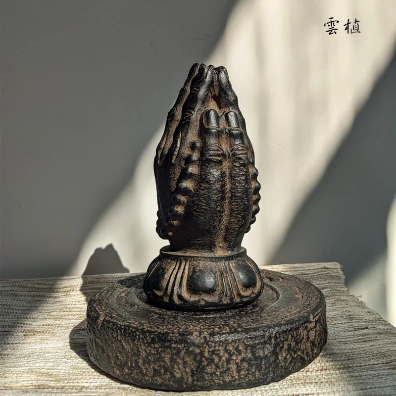 Stone-Look Praying Hands Ornament