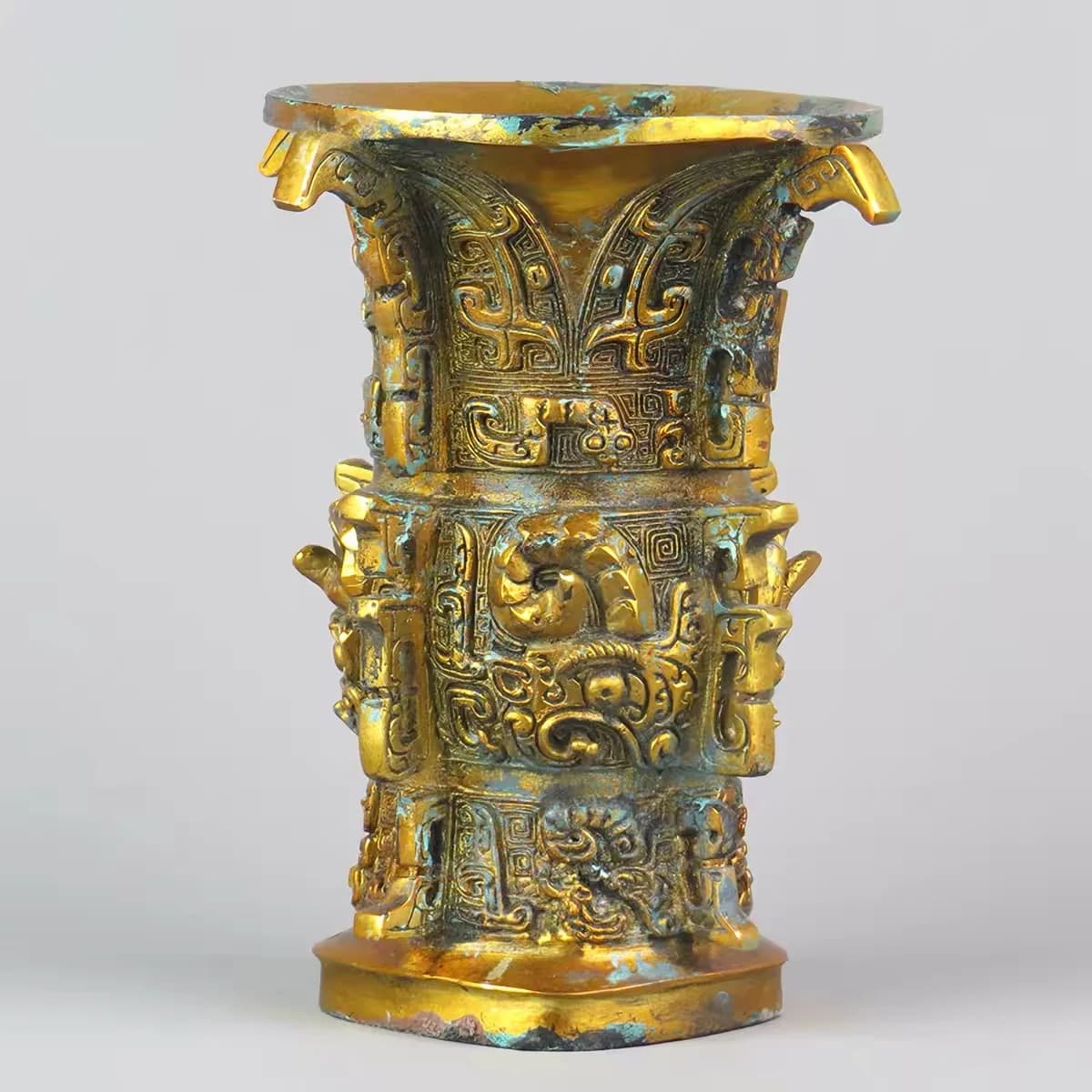 Gilt Bronze He Zun