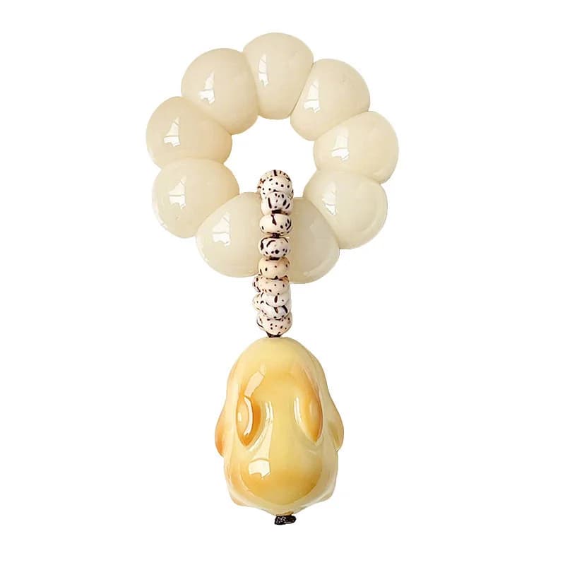White Bodhi Root Prayer Bead Bracelet