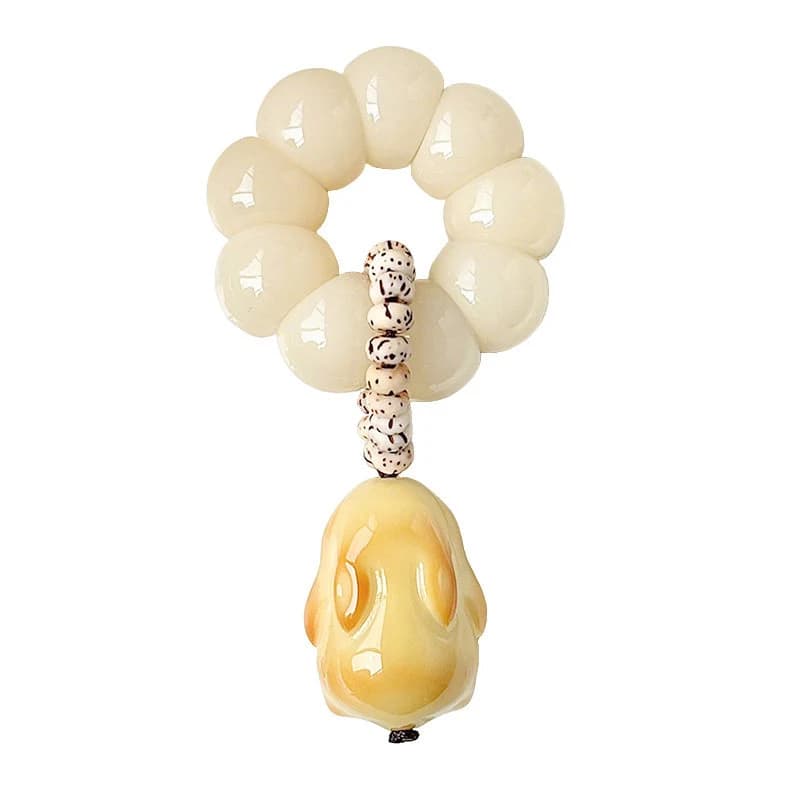 White Bodhi Root Prayer Bead Bracelet