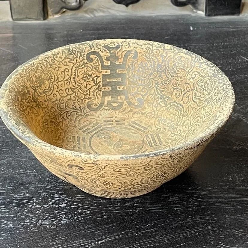Xiuyan Jade Fu-Shou Bowl Ornament
