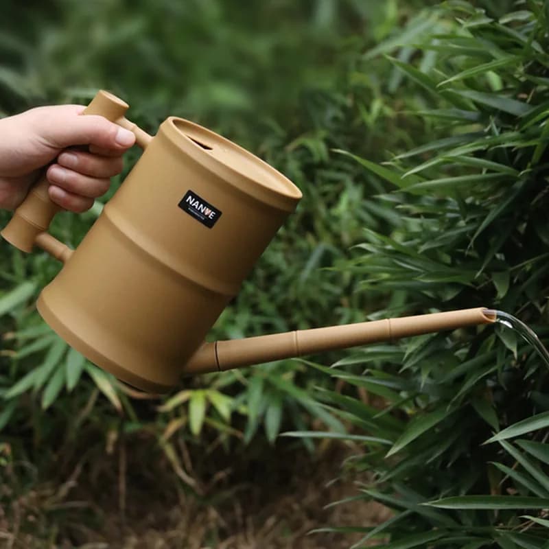 Faux-Bamboo Plastic Watering Can