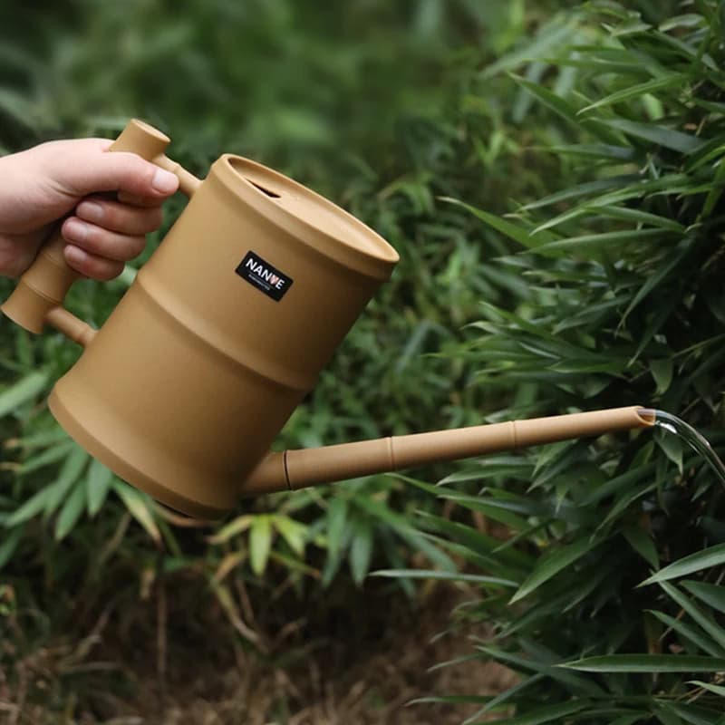 Faux-Bamboo Plastic Watering Can