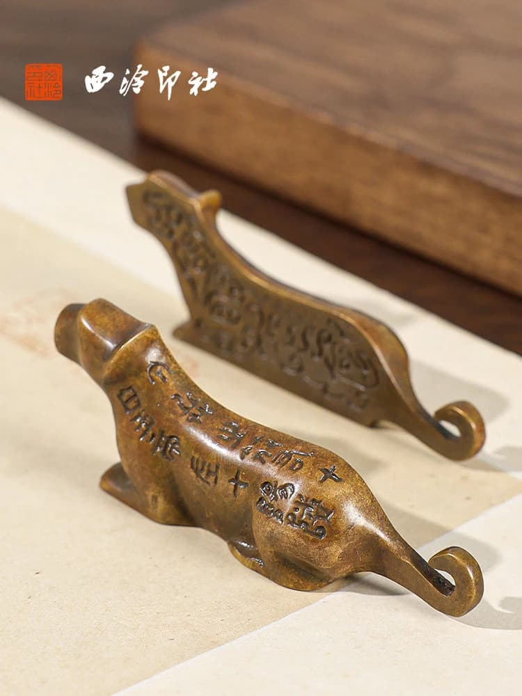 Bronze Tiger Tally Paperweight